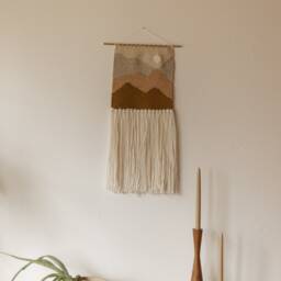 Mountain Weaving//Woven Wall Hanging//Weaving Hanging//Fiber Art//Macrame Weaving - thumbnail 2