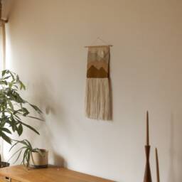 Mountain Weaving//Woven Wall Hanging//Weaving Hanging//Fiber Art//Macrame Weaving - thumbnail 3