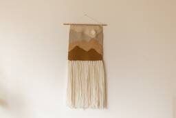 Mountain Weaving//Woven Wall Hanging//Weaving Hanging//Fiber Art//Macrame Weaving - thumbnail 1