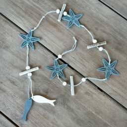Nautical Sea Life Starfish Wall Hanging Coastal Garland Beach Party Decor Summer Lover Housewarming Gift Ocean Themed Art Wedding Bunting - thumbnail 2