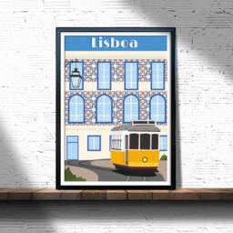 Lisbon Retro Travel Poster Portugal City Art Print - thumbnail 3