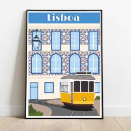Lisbon Retro Travel Poster Portugal City Art Print - thumbnail 2