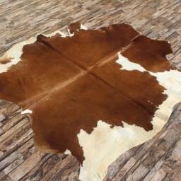 New Brown & White Cowhide Rug Brazilian Cow Skin Leather Hide Area 4 X 5 - thumbnail 2