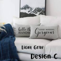 Custom Linen Throw Pillow Set Mr. & Mrs. Design, Engagement Gift - thumbnail 3