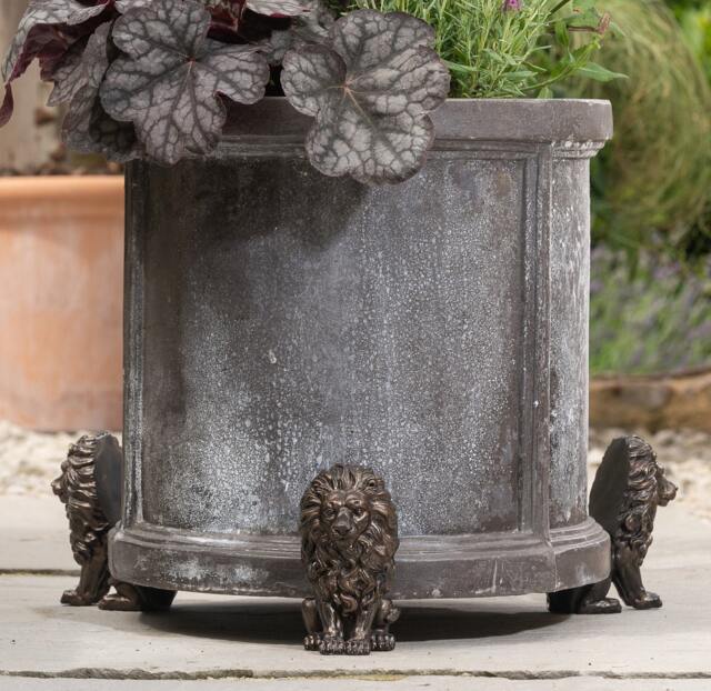 Bronze Lion Plant Pot Feet - Set Of 3, British Garden Decor - image 1