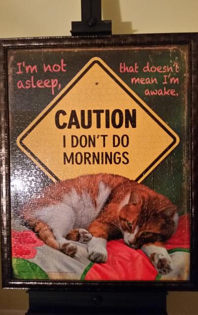 Professionally Framed 1000Pc Sunsout I Don't Do Mornings Puzzle Wall Art & Decor - image 1