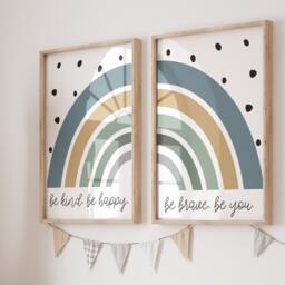 Set Of 2, Boys Nursery Prints, Sage Green Bedroom Decor, Wall Art, Playroom Art - thumbnail 1