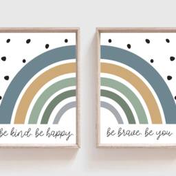 Set Of 2, Boys Nursery Prints, Sage Green Bedroom Decor, Wall Art, Playroom Art - thumbnail 2