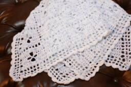 Blue Crochet Baby Blanket Afghan - Newborn Gift, Photo Prop - thumbnail 1