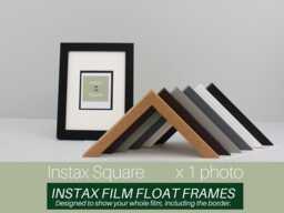 Instax Film Float Frame - Suits One Square - Wooden Photo Showing The Entire Photo, Including Border. Selection Of Colours