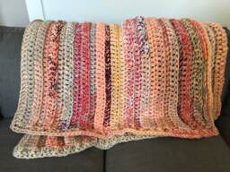 Handmade Crochet Blanket Cozy Autumn Tones Throw For Living Room, Bedroom, Or Sofa Decor