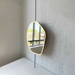 Countertop To Ceiling Roca Freeform Illuminated Mirror With Bronze Patina Brass Frame - thumbnail 2