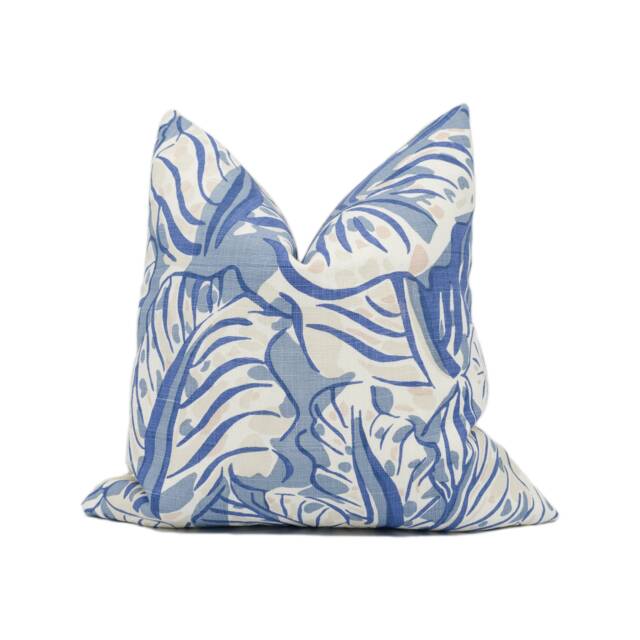 Christopher Farr X Raoul Dufy - Mille Feuilles Denim Iconic Fresh Contemporary Designer Cushion Cover Luxury Throw Pillow Handmade - image 1