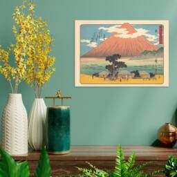 Japanese Ukiyo-E Art Print Poster Woodblock Wall Hiroshige Fujisan Mount Fuji Mountain Hara Station 14 Tokaido Beautiful Calligraphy A3 - thumbnail 2