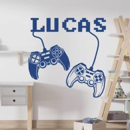 Personalized Video Game Wall Decal Boy Room Joystick Custom Name Vinyl Decor Gamer Room - thumbnail 3