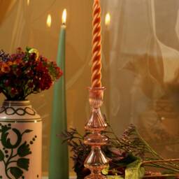 Handmade Beeswax & Soy Wax Warm Tone Colours Twist Spiral Candles - thumbnail 2