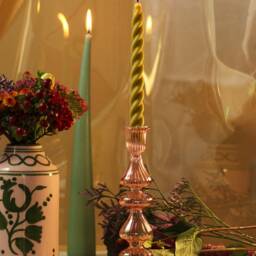 Handmade Beeswax & Soy Wax Warm Tone Colours Twist Spiral Candles - thumbnail 3