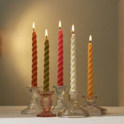 Handmade Beeswax & Soy Wax Warm Tone Colours Twist Spiral Candles