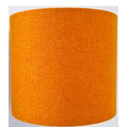 Yellow Lampshade Orange Lampshade UK Made Mustard Vintage Retro Linen Drum - thumbnail 2