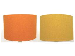 Yellow Lampshade Orange Lampshade UK Made Mustard Vintage Retro Linen Drum