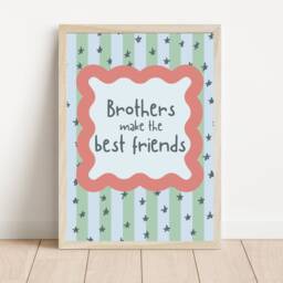 Brothers Make The Best Friends Print, Perfect For Boys Rooms, Play Rooms Or A Nursery - Print Only - thumbnail 2