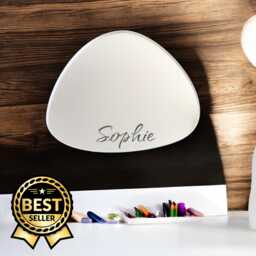 Triangular Pebble Shaped Mirrors With White Backing & Hooks, Bespoke Shapes Made, Engraving Services
