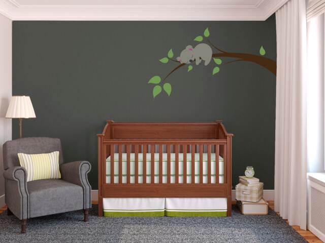 Wall Decal Custom Vinyl Art Stickers - Sleeping Koala On A Branch - image 1