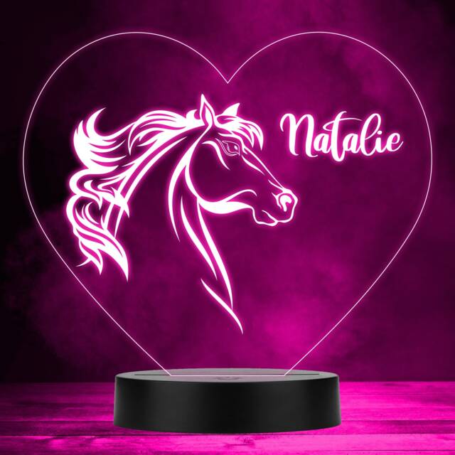 Horse Head Line Art Style Colour Changing Personalised Gift Led Lamp Night Light - Bedroom - image 1