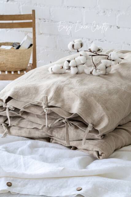 Linen Duvet Cover With Ties - Farmhouse Bedding For Queen, King, Twin, Double Comforters Quilt 1 - image 1