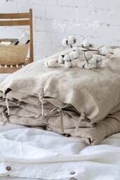 Linen Duvet Cover With Ties - Farmhouse Bedding For Queen, King, Twin, Double Comforters Quilt 1