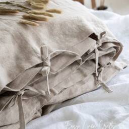 Linen Duvet Cover With Ties - Farmhouse Bedding For Queen, King, Twin, Double Comforters Quilt 1 - thumbnail 2