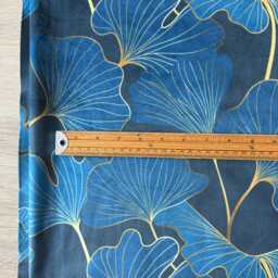 1688. Ginkgo Leaf Blue Velvet Cushion Cover, Various Sizes - thumbnail 3