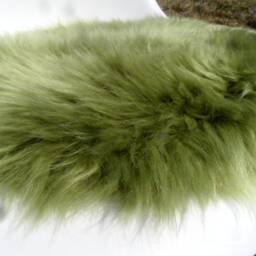 Seat Cover/Pad Made Out Of Natural Lambskin Sheepskin Colour Grass Green - thumbnail 2