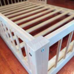 Montessori Floor Toddler Bed - Solid Pine Wood Single, Small Double, Double Size Free Delivery - thumbnail 4