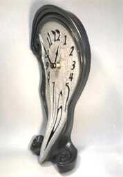 Scroll Mantel Clock With Crackle Glaze Melting Face - thumbnail 2