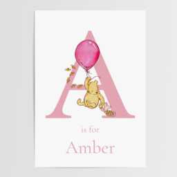 Winnie The Pooh Name Print - Girls Bedroom Personalised Poster Kids Wall Art Nursery Bear - thumbnail 2