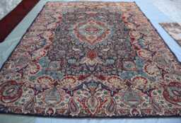 10x13 Large Pictorial Rug, Afghan Handmade Animal Art Oriental Navy Blue Area Birds Floral Decor Kids Room Rug Home Carpet - thumbnail 1