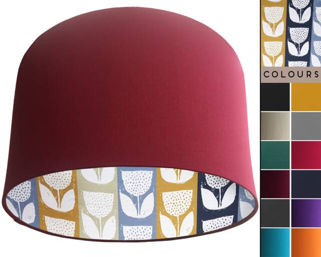 Scandi Floral Lampshade Handmade Scandinavian Style Light Shade - image 1