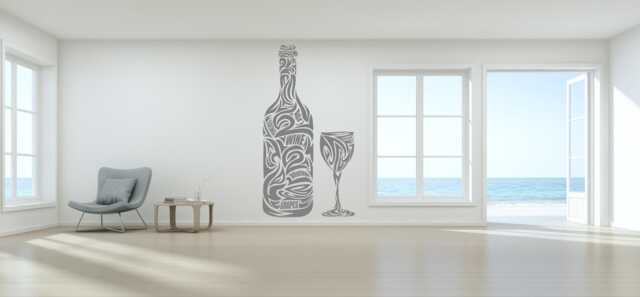 Wine Wall Art, Bottle Glass Decals, Home Bar Decor, Cellar Lover Gifts - image 1