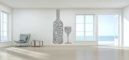 Wine Wall Art, Bottle Glass Decals, Home Bar Decor, Cellar Lover Gifts - thumbnail 1
