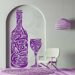 Wine Wall Art, Bottle Glass Decals, Home Bar Decor, Cellar Lover Gifts - thumbnail 2