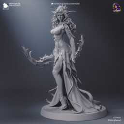 Wind Whisper - Moon Priestess Elven High Fantasy Tyrande Resin Figure 16K - thumbnail 4