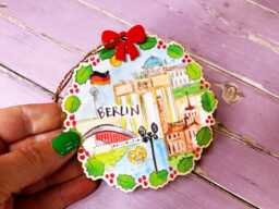 Berlin Germany Little City Landmark Wooden Hanging Decoration Christmas Travel Cute Kitsch