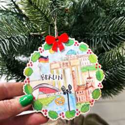 Berlin Germany Little City Landmark Wooden Hanging Decoration Christmas Travel Cute Kitsch - thumbnail 2