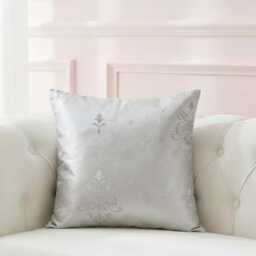 Duck Egg Blue Damask Cushion Covers Embroidered Jacquard - 18x18 - thumbnail 2