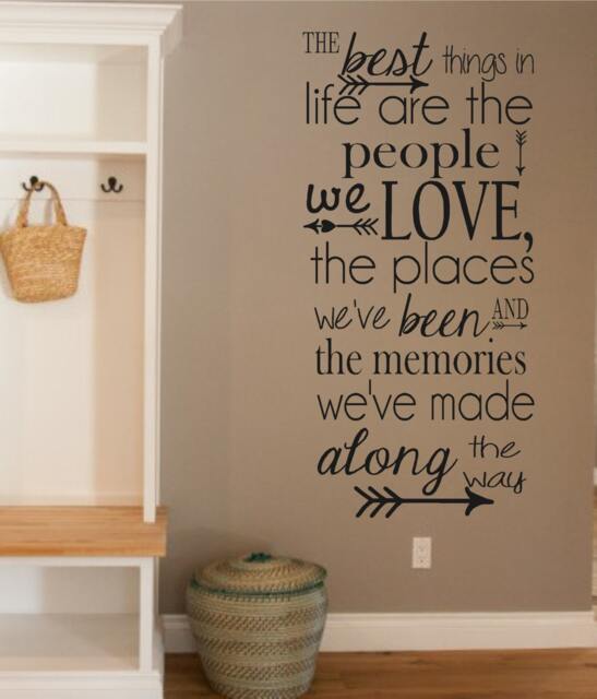 The Best Things in Life - Vinyl Wall Decal - People - Love - Memories - Quotes - Family Decor - Living Room Decor - image 1