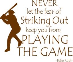 Baseball Quote Babe Ruth Playing The Game Vinyl Wall Decal Boys Bedroom Decor - thumbnail 1