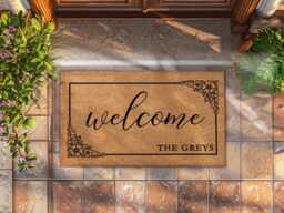 Family Name Entrance Rug - Personalised Door Decor - thumbnail 1