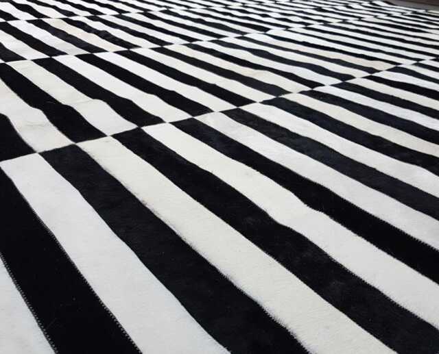 Cowhide Patchwork Rug. Zebra Amazing Design Peau De Zebre. Tapis. 6.6Ft X 8Ft - image 1