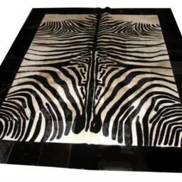 Cowhide Patchwork Rug. Zebra Amazing Design Peau De Zebre. Tapis. 6.6Ft X 8Ft - thumbnail 3